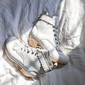 Swedish Hasbeen Boots Booties Fringe VGood Condition Size 41 10